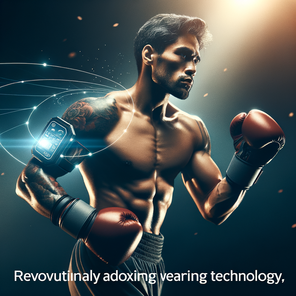 Professional boxer utilizing game-changing boxing training technology, including wearable devices, demonstrating the impact and innovation of advanced boxing training equipment in sports training.