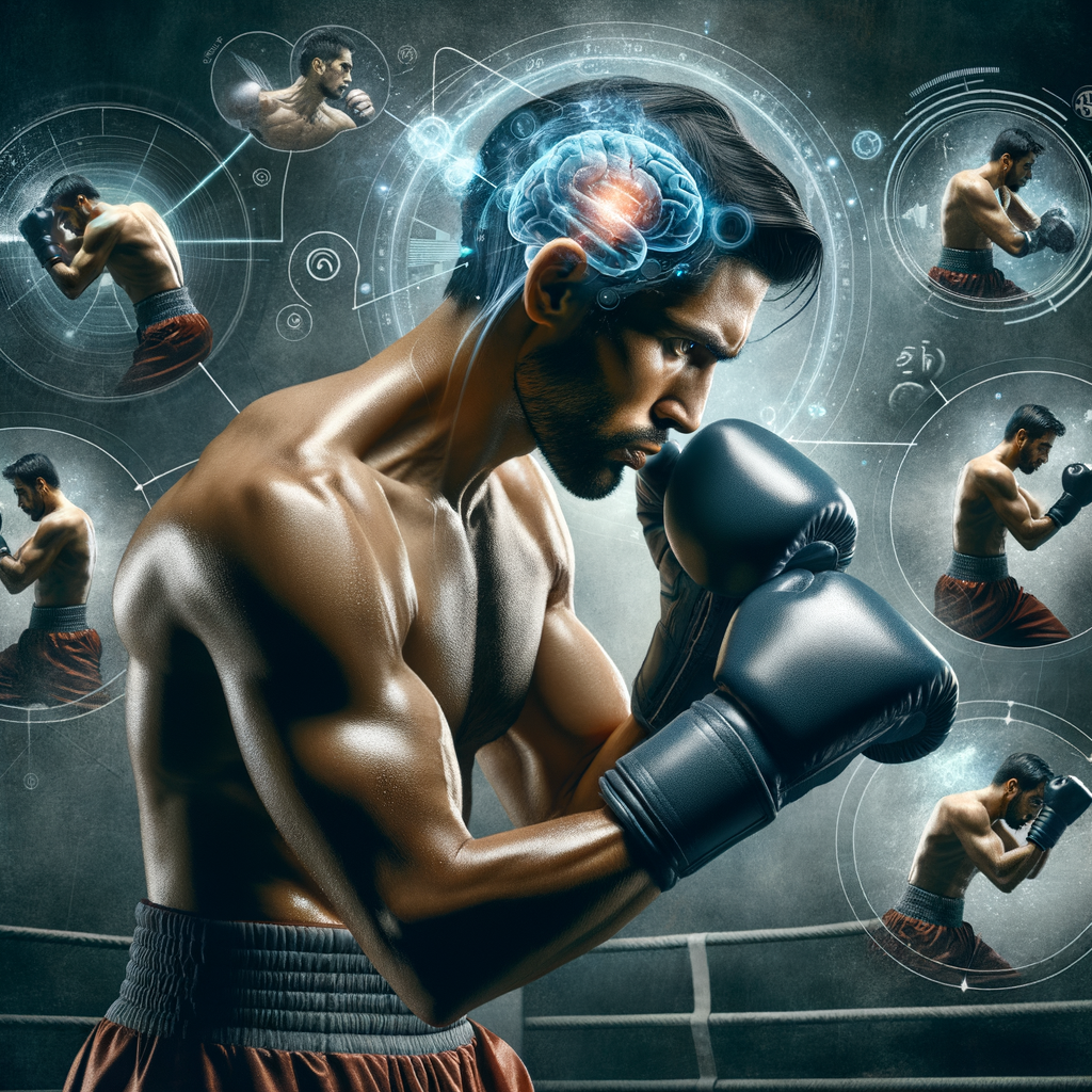 Professional boxer utilizing boxing visualization techniques and mental imagery in boxing to enhance performance during training, demonstrating the role of visualization in sports and mental training for boxers.