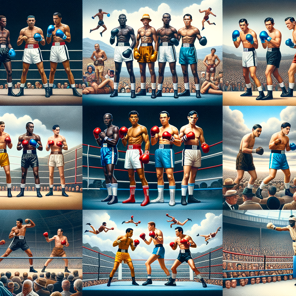 Collage of diverse global boxers highlighting the impact of boxing on cultural diversity, showcasing key moments in boxing history and its influence on cultures around the world for an article on world boxing impact and cultural stories from boxing.