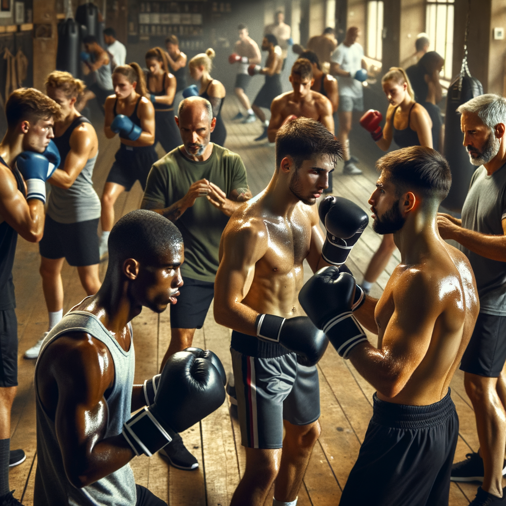 Rising Boxing Stars rigorously training at Boxing Training Camps under experienced coaches, showcasing the dedication of Future Boxing Champions in their journey to greatness