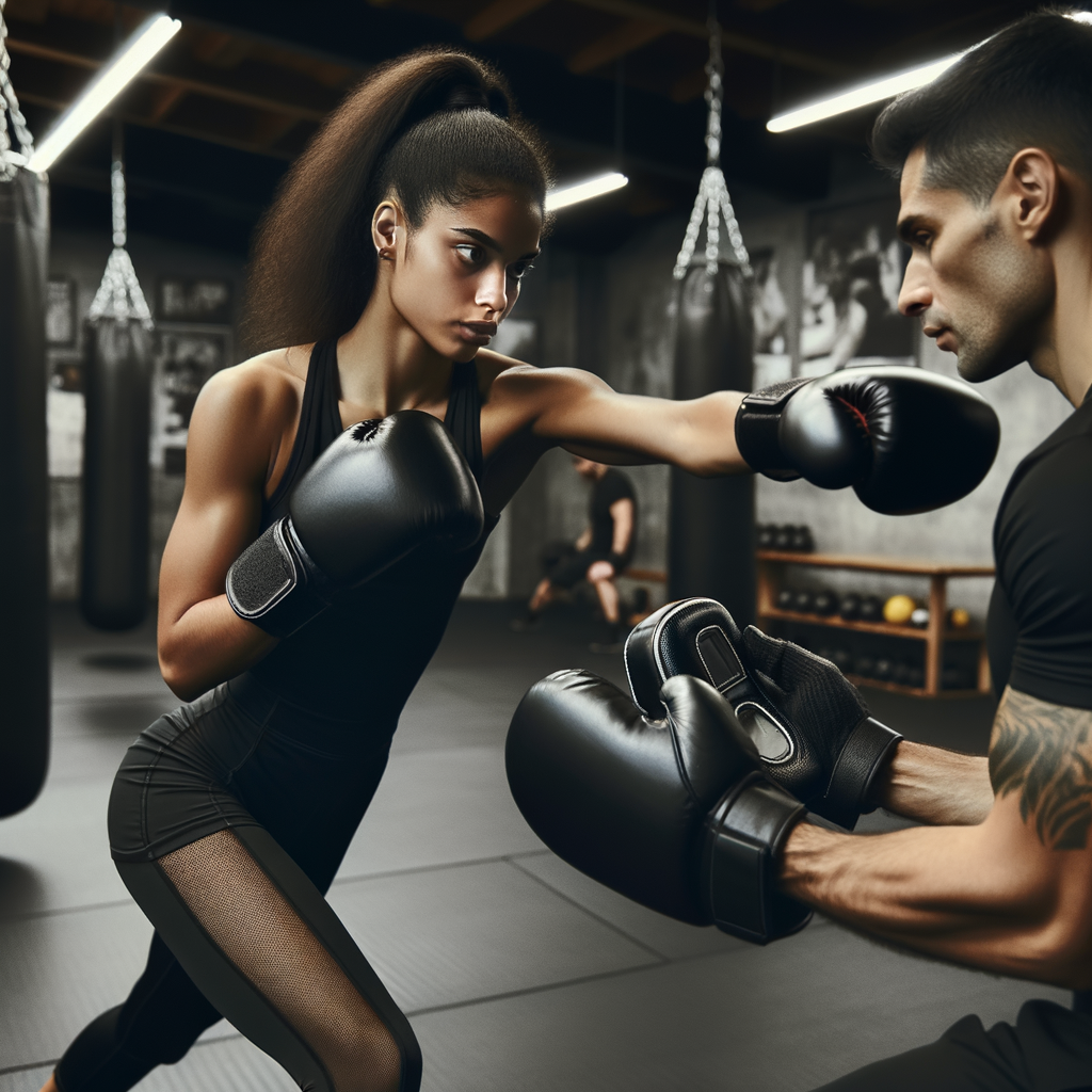 Boxer performing speed and accuracy drill with focus mitts in a professional gym, highlighting The Best Boxing Drills for Improving Hand-Eye Coordination.